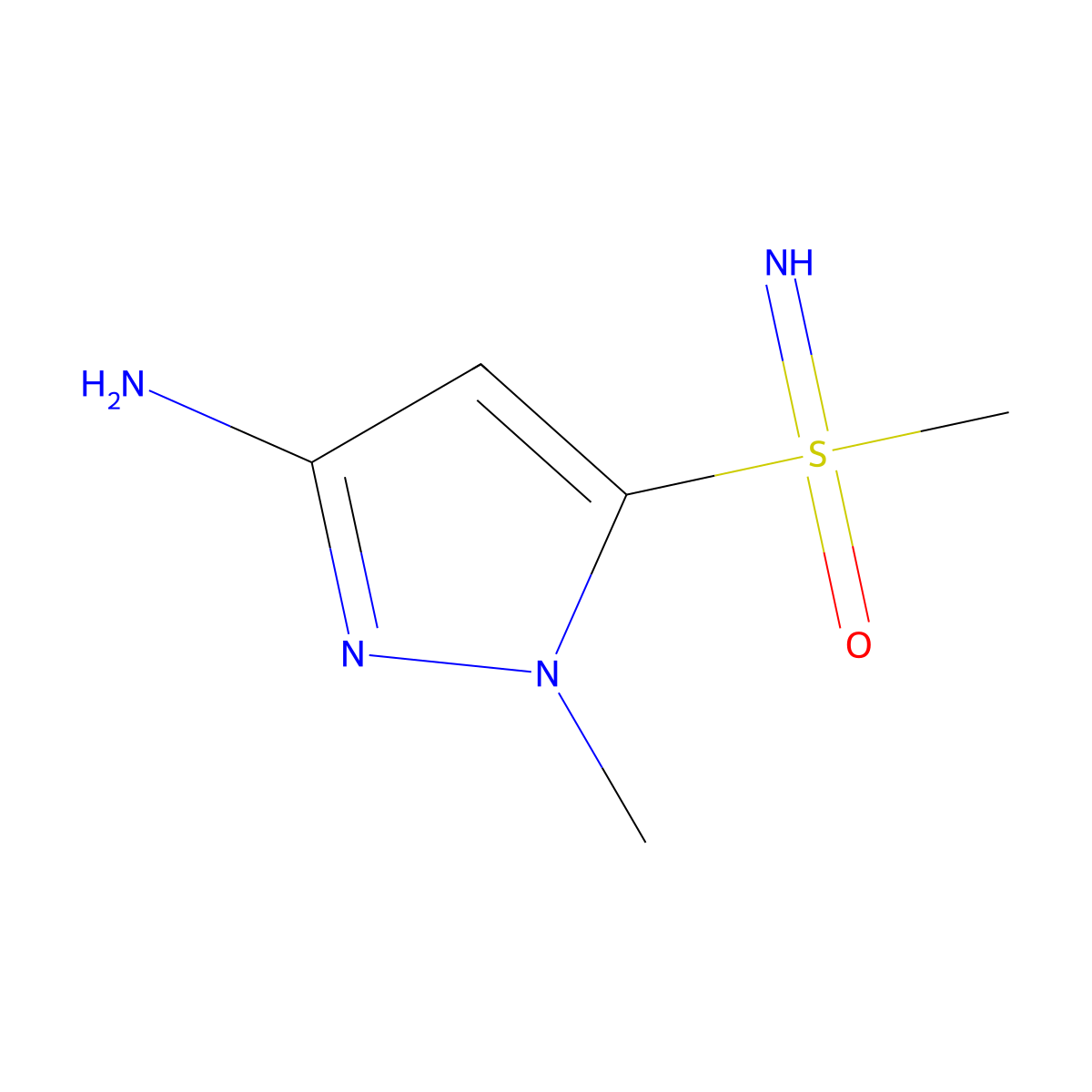 (3-amino-1-methyl-1H-pyrazol-5-yl)(imino)methyl-lambda6-sulfanone molecular structure, CAS 2913423-85-3
