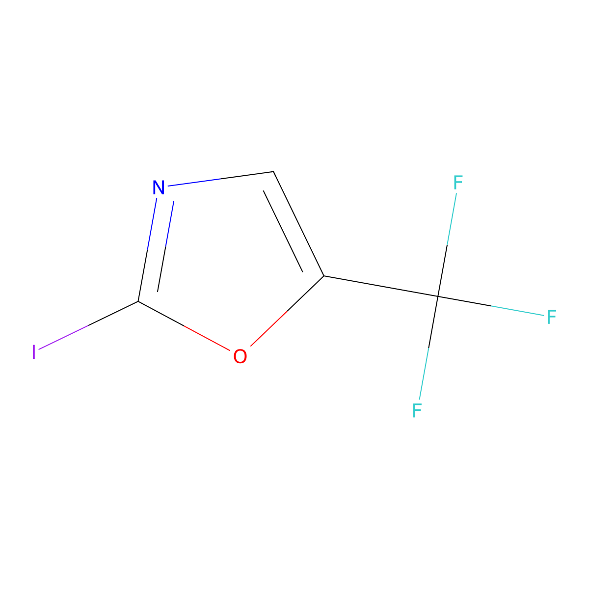 2-Iodo-5-(trifluoromethyl)-1,3-oxazole molecular structure, CAS 2913423-86-4