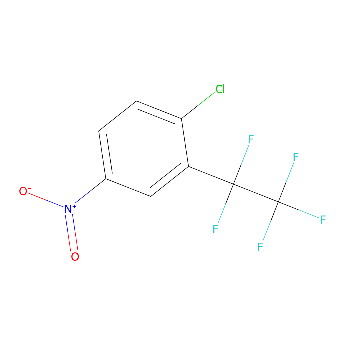1-Chloro-4-nitro-2-(1,1,2,2,2-pentafluoroethyl)benzene molecular structure, CAS 2913424-06-1
