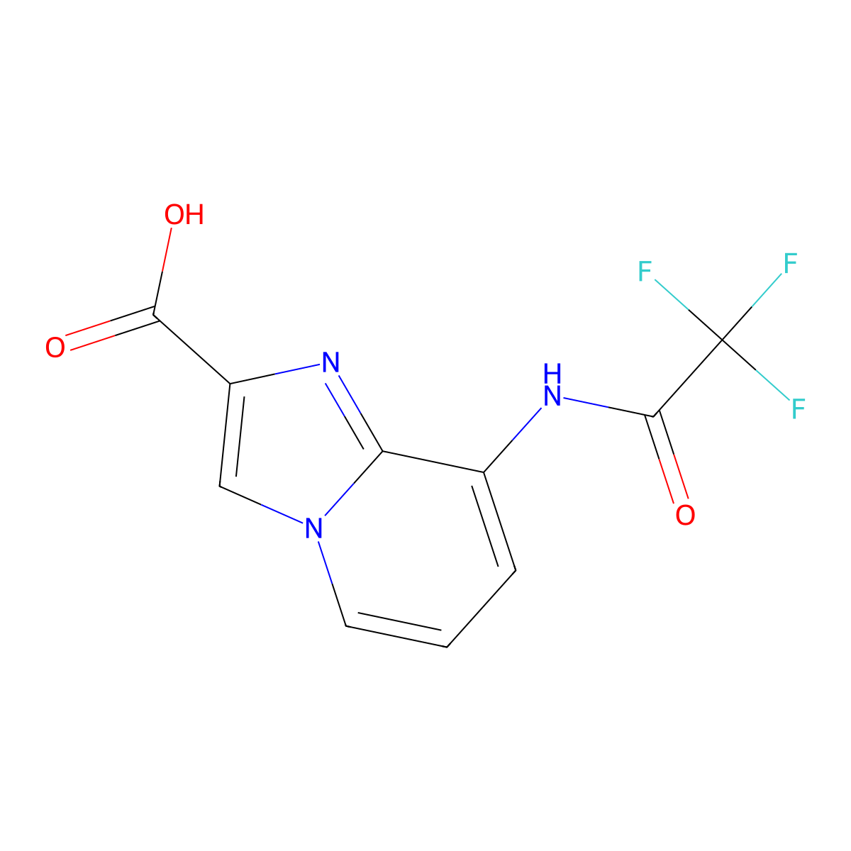 8-(2,2,2-Trifluoroacetamido)imidazo[1,2-a]pyridine-2-carboxylic acid molecular structure, CAS 2913424-10-7