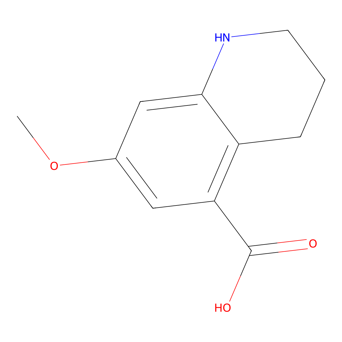 7-Methoxy-1,2,3,4-tetrahydroquinoline-5-carboxylic acid molecular structure, CAS 2913424-14-1
