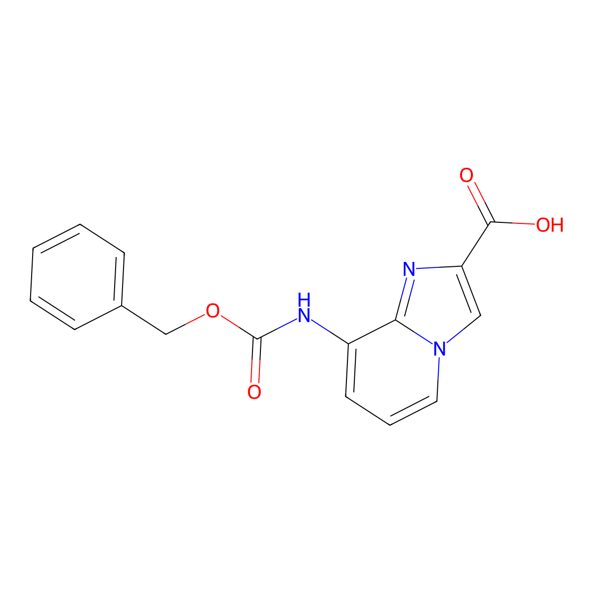 8-{[(Benzyloxy)carbonyl]amino}imidazo[1,2-a]pyridine-2-carboxylic acid molecular structure, CAS 2913424-16-3