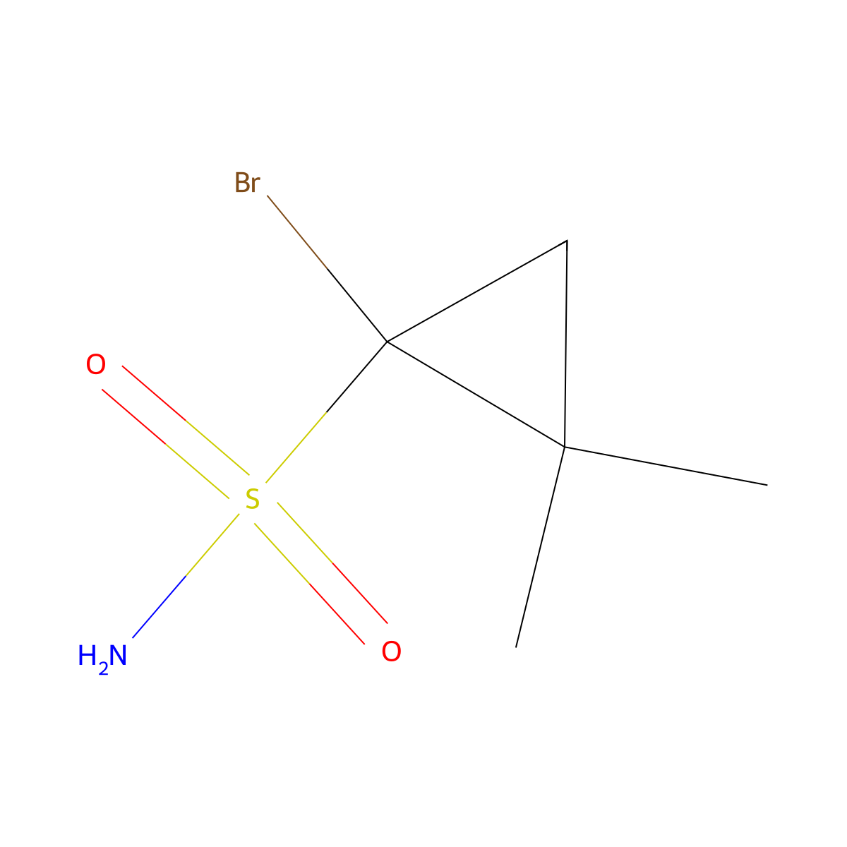 1-Bromo-2,2-dimethylcyclopropane-1-sulfonamide molecular structure, CAS 2913424-17-4