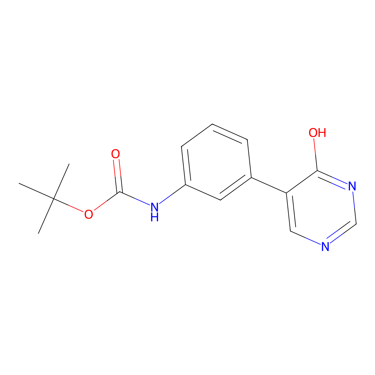 tert-butyl N-[3-(4-hydroxypyrimidin-5-yl)phenyl]carbamate molecular structure, CAS 2913424-24-3
