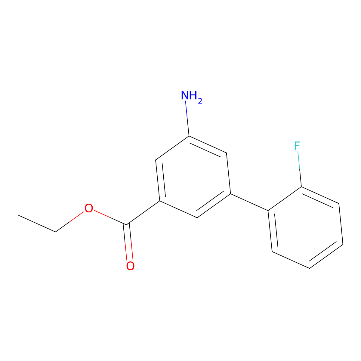 Ethyl 5-amino-2'-fluoro-[1,1'-biphenyl]-3-carboxylate molecular structure, CAS 2913424-32-3