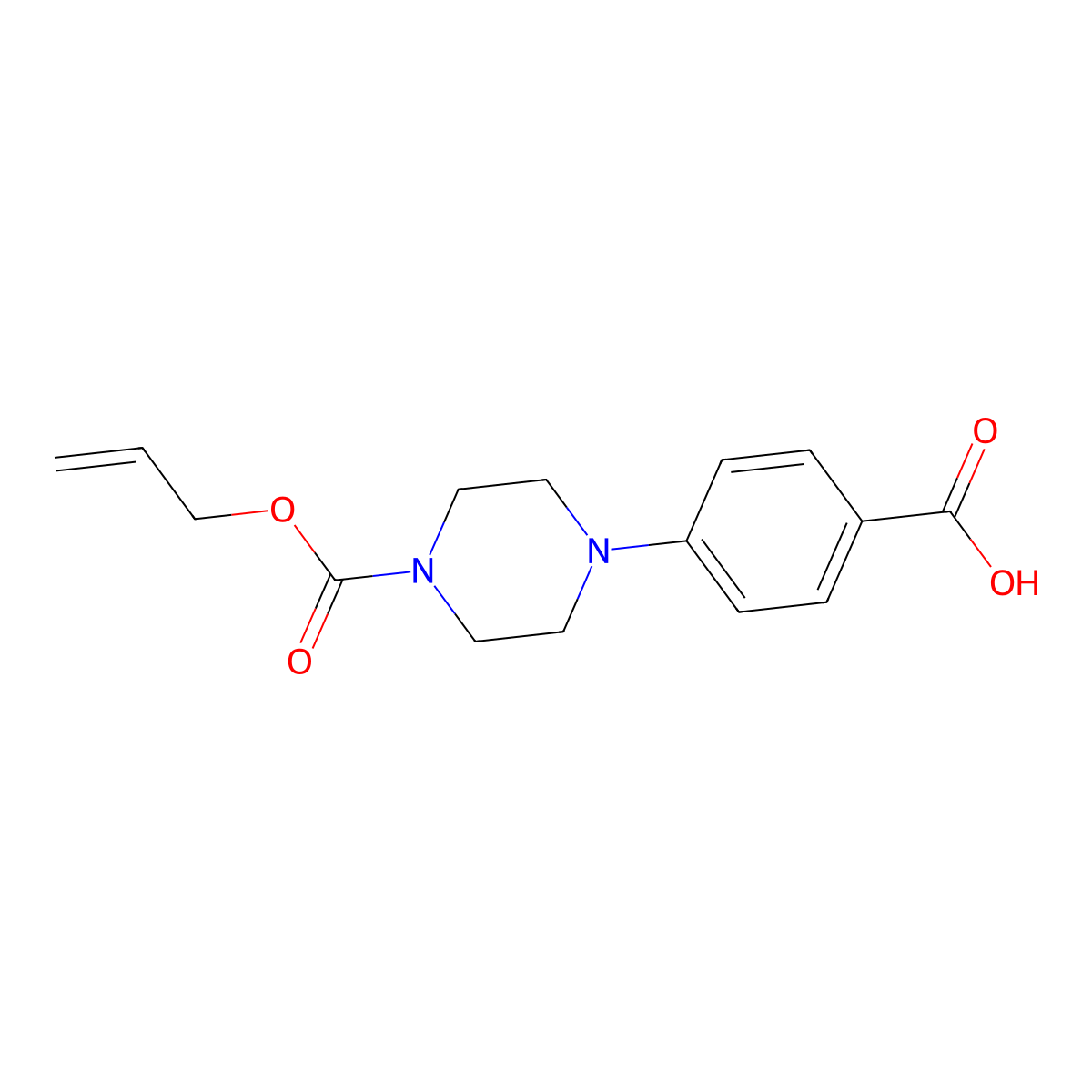 4-{4-[(Prop-2-en-1-yloxy)carbonyl]piperazin-1-yl}benzoic acid molecular structure, CAS 2913424-48-1