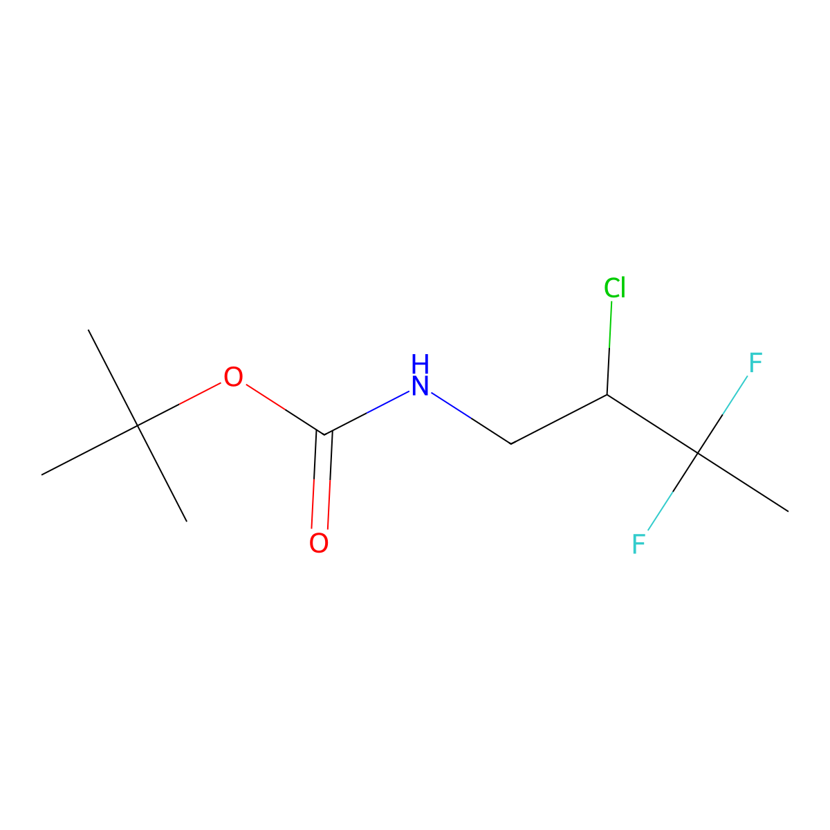 tert-butyl N-(2-chloro-3,3-difluorobutyl)carbamate molecular structure, CAS 2913424-51-6