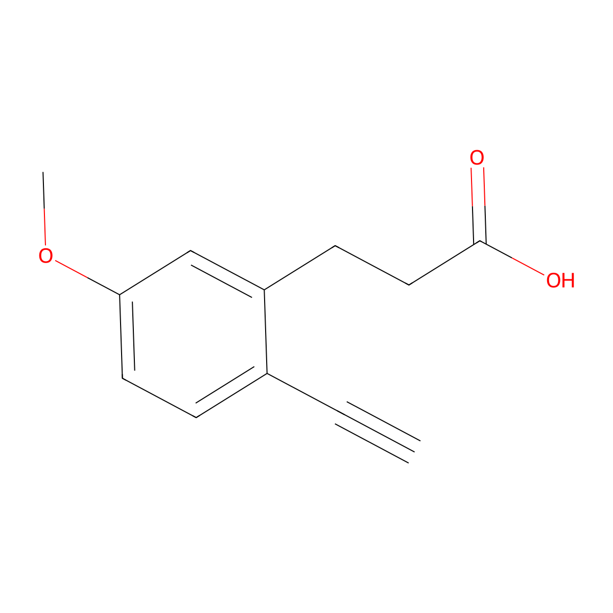 3-(2-Ethynyl-5-methoxyphenyl)propanoic acid molecular structure, CAS 2913424-57-2