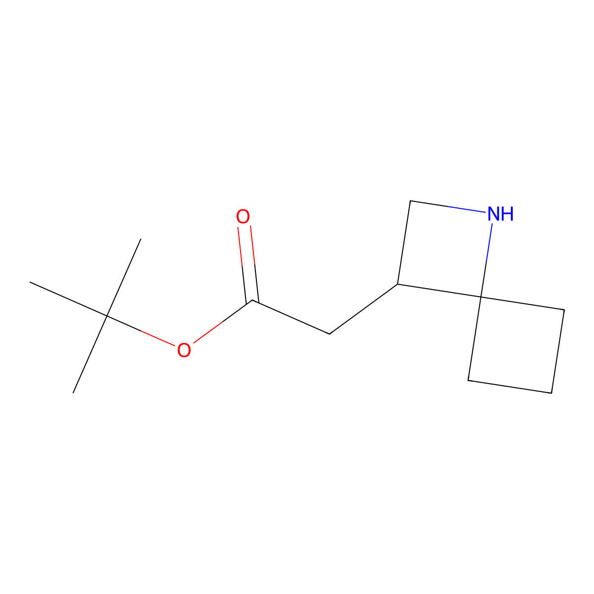 Tert-butyl 2-{1-azaspiro[3.3]heptan-3-yl}acetate molecular structure, CAS 2913424-64-1