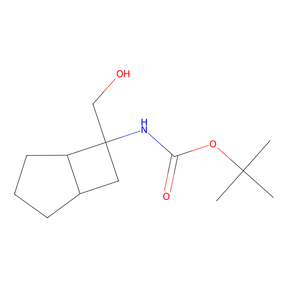 tert-butyl N-[6-(hydroxymethyl)bicyclo[3.2.0]heptan-6-yl]carbamate molecular structure, CAS 2913424-69-6
