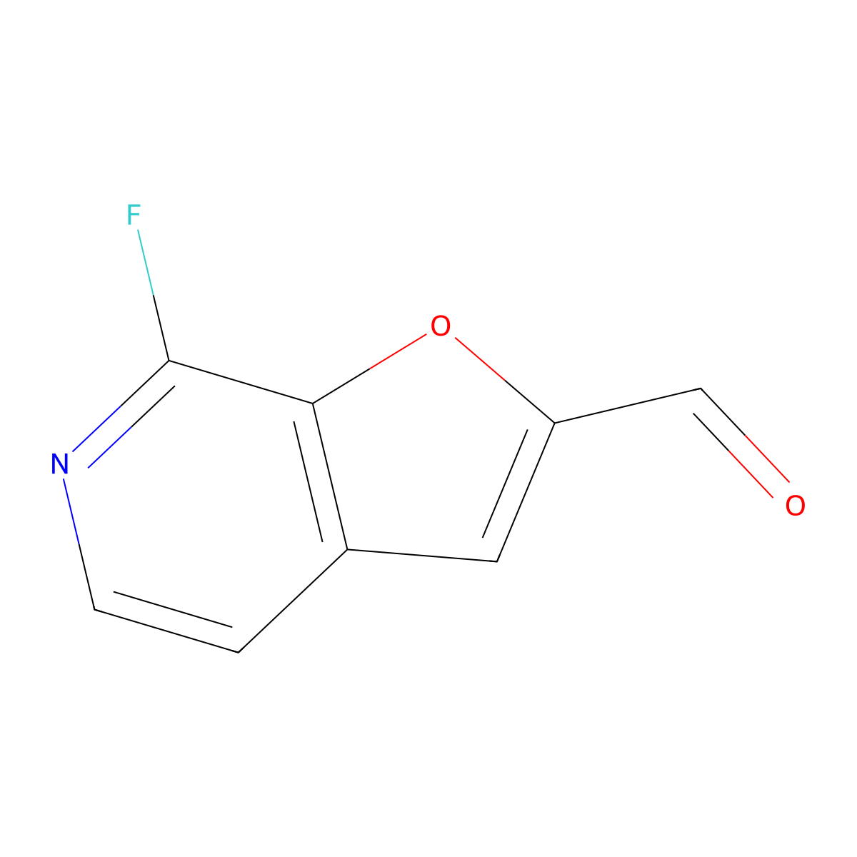 7-Fluorofuro[2,3-c]pyridine-2-carbaldehyde molecular structure, CAS 2913424-76-5