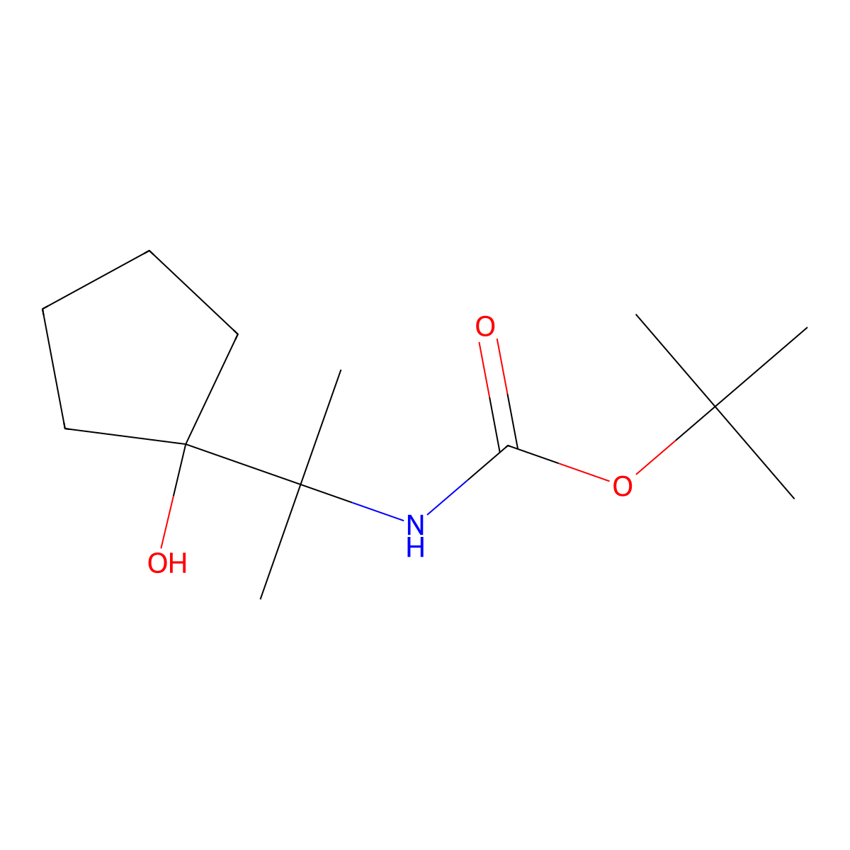 tert-butyl N-[2-(1-hydroxycyclopentyl)propan-2-yl]carbamate molecular structure, CAS 2913424-78-7