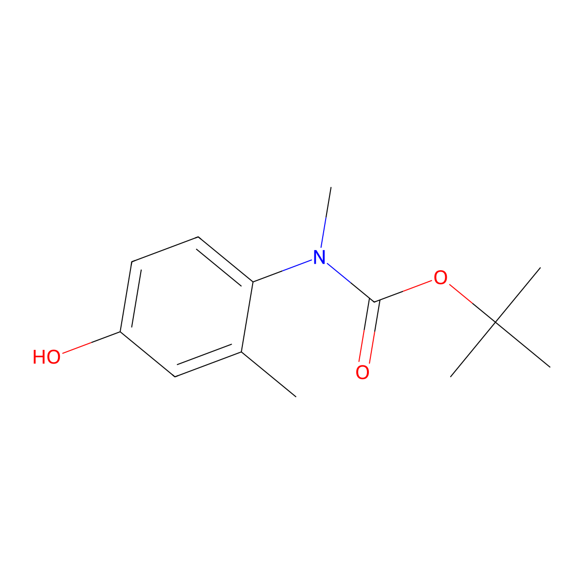 tert-butyl N-(4-hydroxy-2-methylphenyl)-N-methylcarbamate molecular structure, CAS 2913425-12-2