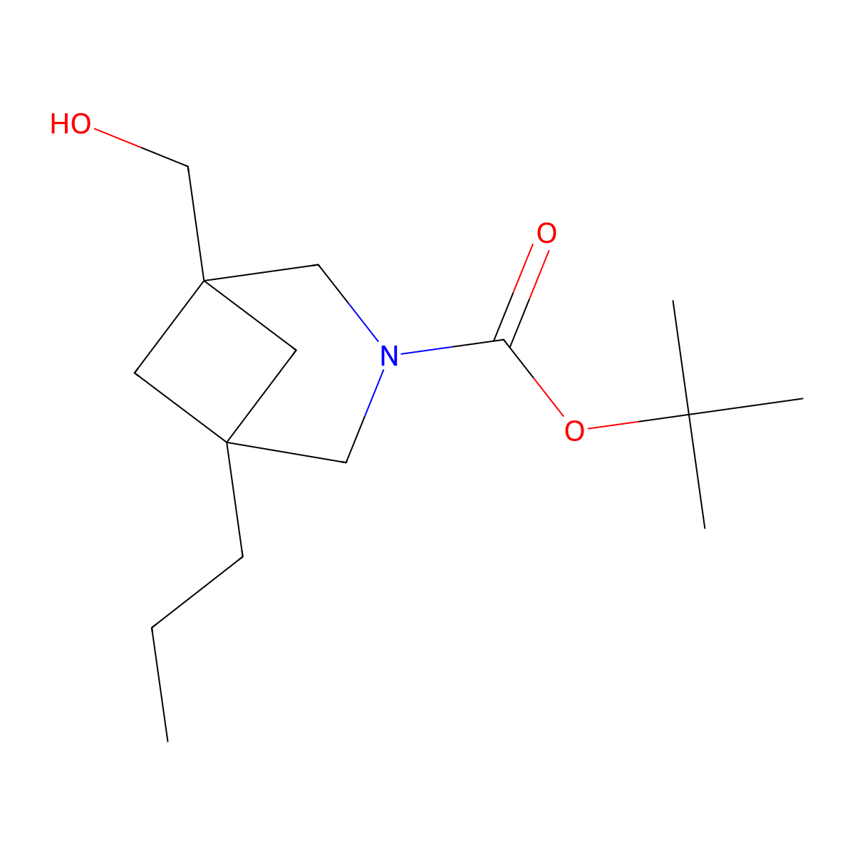 Tert-butyl 1-(hydroxymethyl)-5-propyl-3-azabicyclo[3.1.1]heptane-3-carboxylate molecular structure, CAS 2913425-29-1