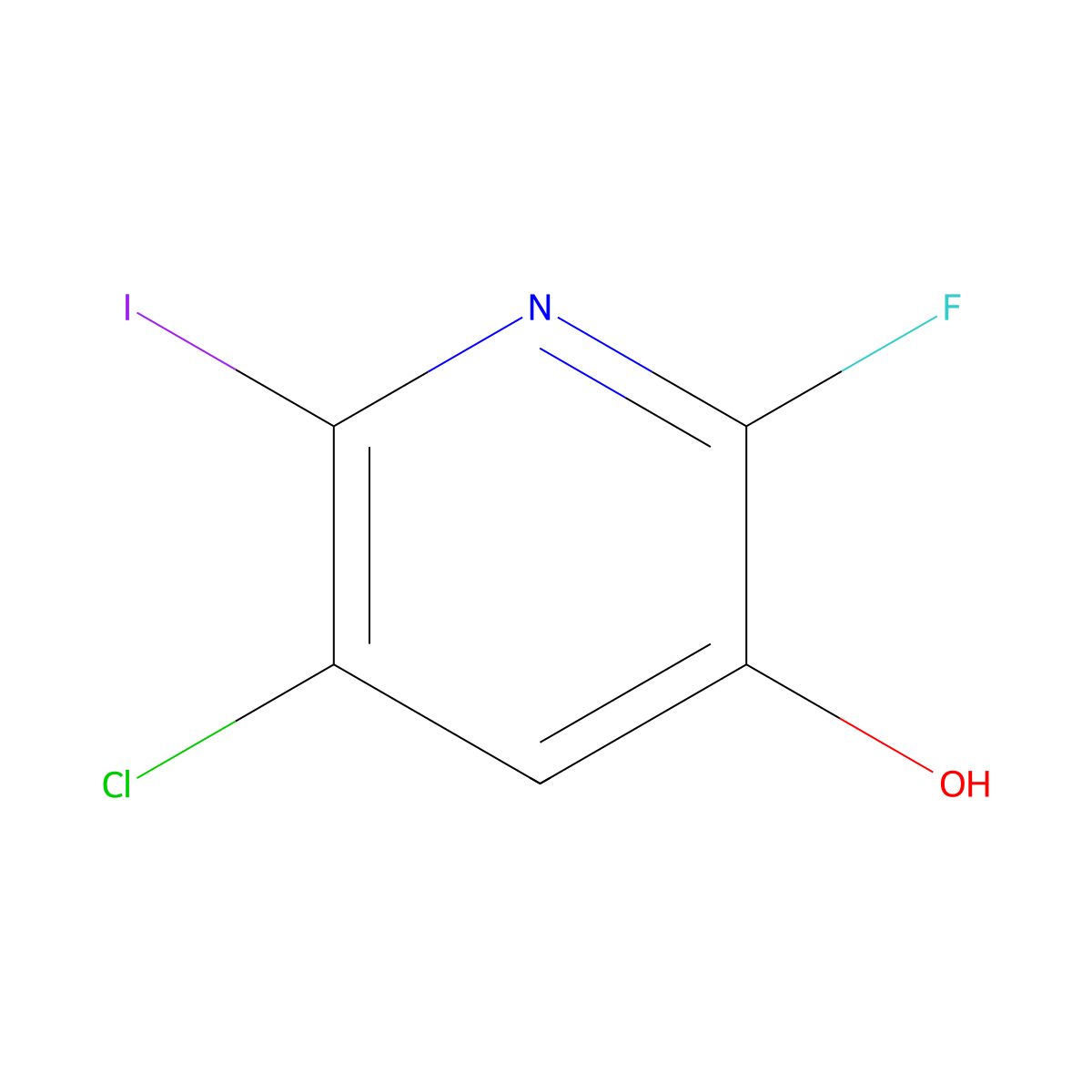 5-Chloro-2-fluoro-6-iodopyridin-3-ol molecular structure, CAS 2913425-44-0