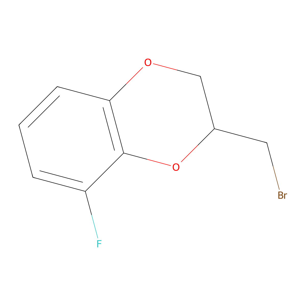 2-(Bromomethyl)-8-fluoro-2,3-dihydro-1,4-benzodioxine molecular structure, CAS 2913425-47-3
