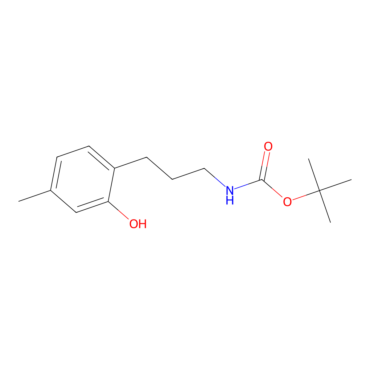 tert-butyl N-[3-(2-hydroxy-4-methylphenyl)propyl]carbamate molecular structure, CAS 2913425-60-0