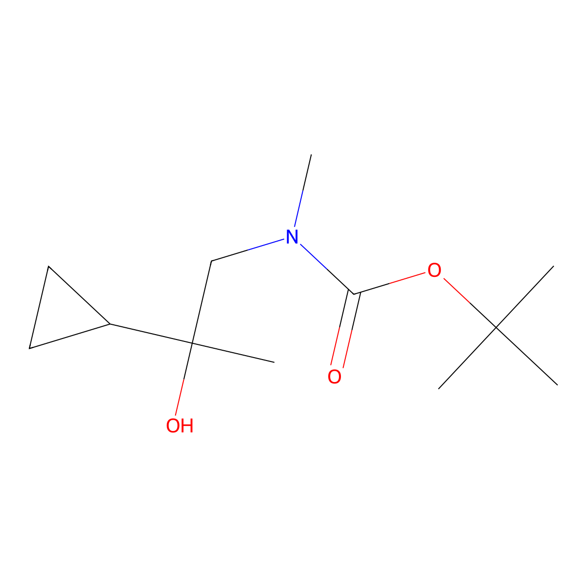 tert-butyl N-(2-cyclopropyl-2-hydroxypropyl)-N-methylcarbamate molecular structure, CAS 2913426-17-0