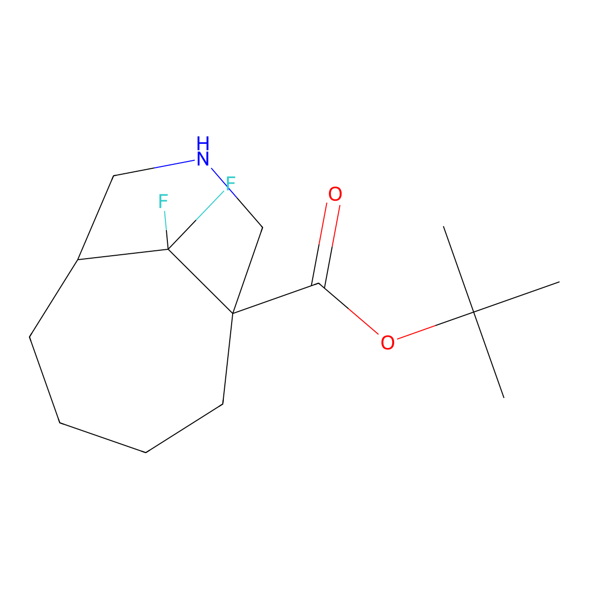 Tert-butyl 10,10-difluoro-8-azabicyclo[4.3.1]decane-1-carboxylate molecular structure, CAS 2913426-24-9