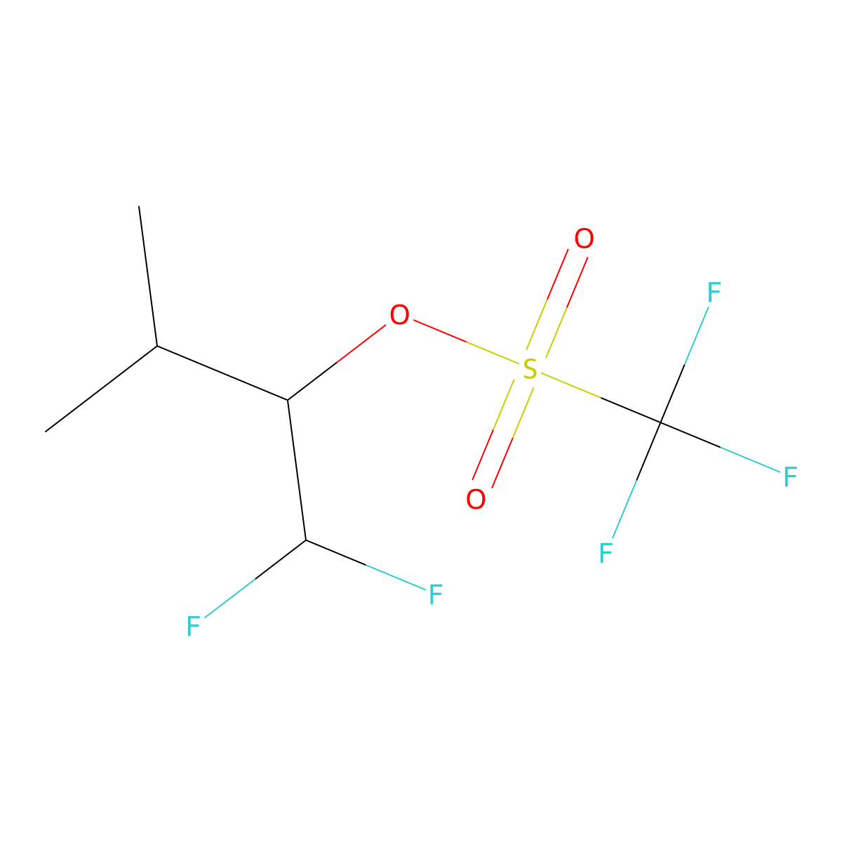 1,1-Difluoro-3-methylbutan-2-yl trifluoromethanesulfonate molecular structure, CAS 2913426-31-8