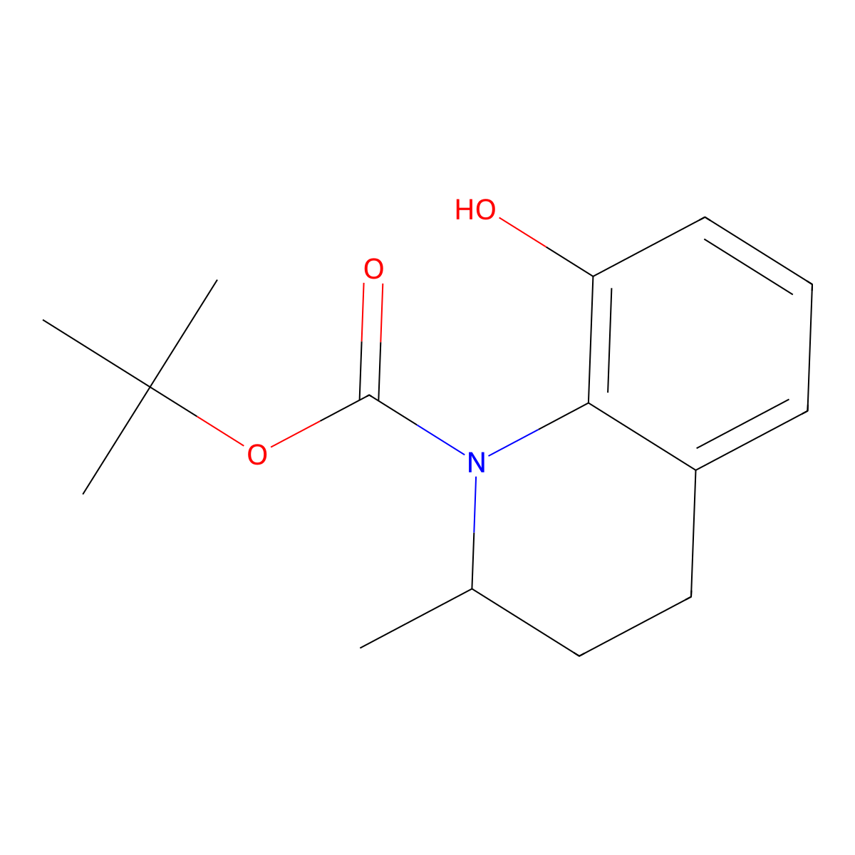 Tert-butyl 8-hydroxy-2-methyl-1,2,3,4-tetrahydroquinoline-1-carboxylate molecular structure, CAS 2913426-33-0