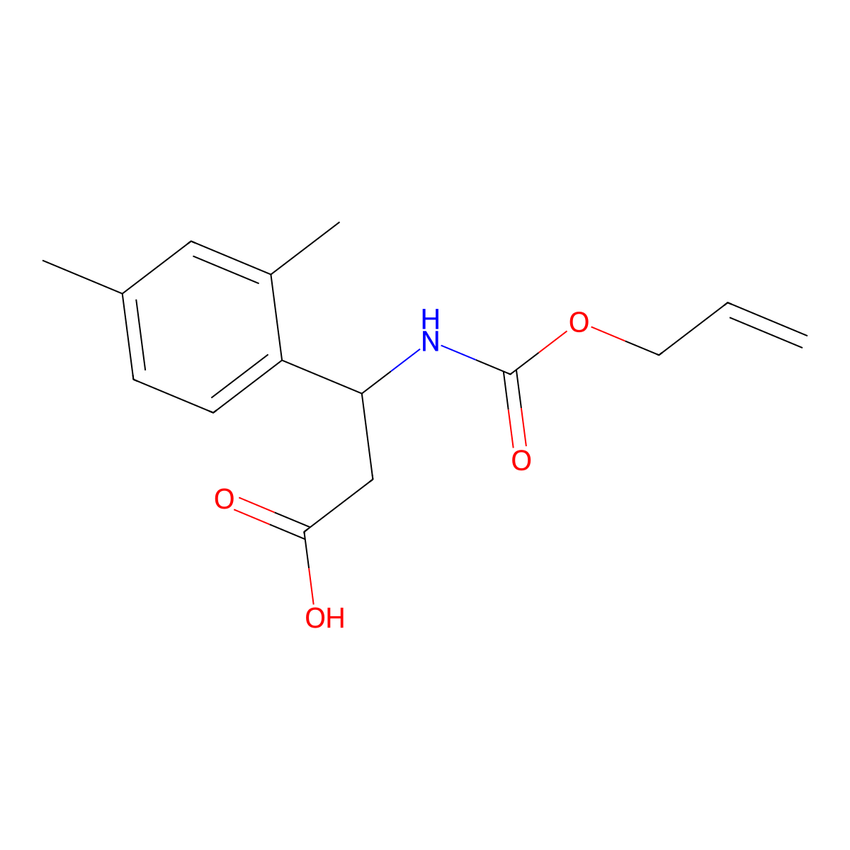 3-(2,4-Dimethylphenyl)-3-{[(prop-2-en-1-yloxy)carbonyl]amino}propanoic acid molecular structure, CAS 2913426-34-1
