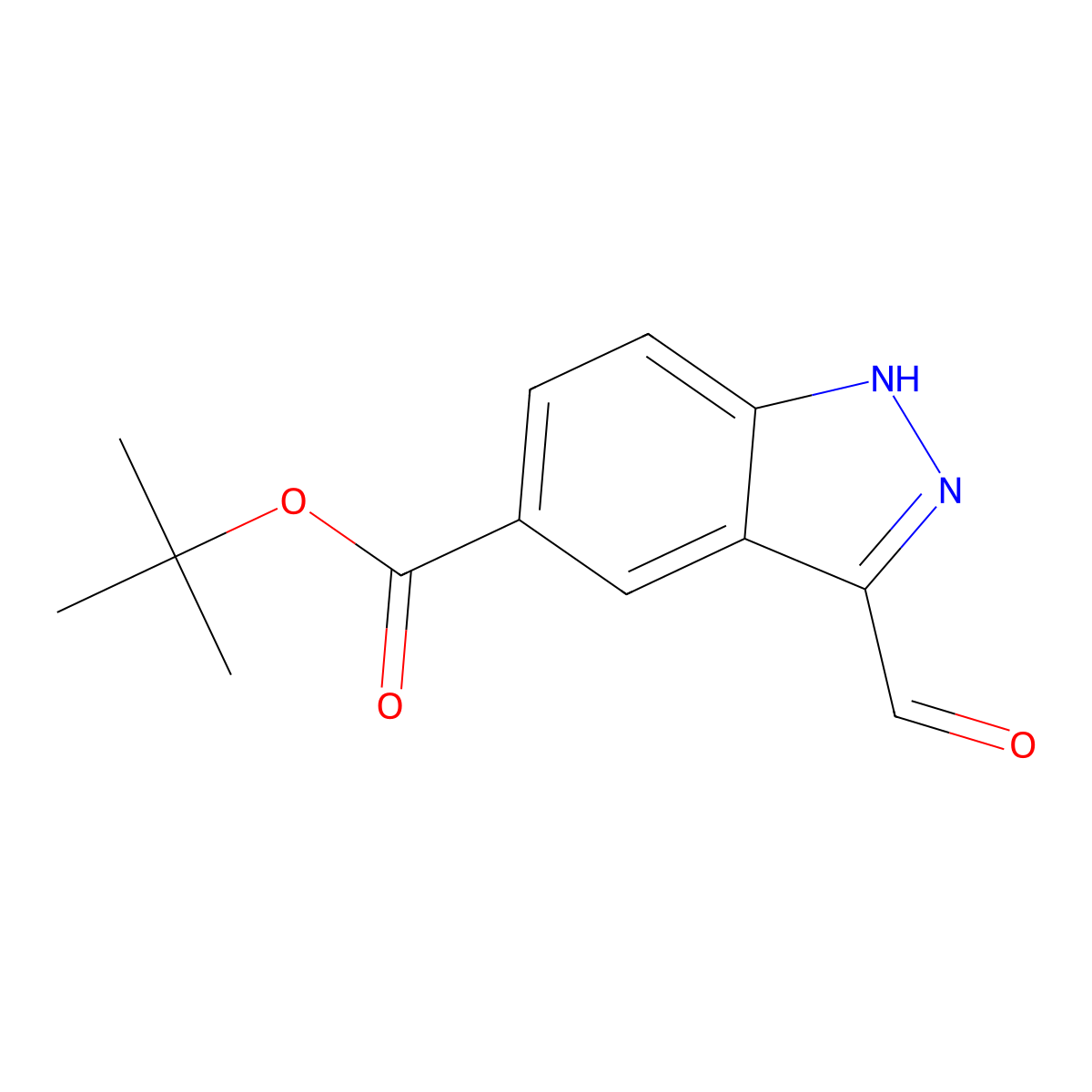 tert-butyl 3-formyl-1H-indazole-5-carboxylate molecular structure, CAS 2913436-41-4