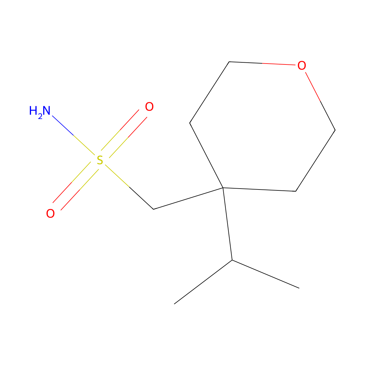 [4-(Propan-2-yl)oxan-4-yl]methanesulfonamide molecular structure, CAS 2913436-46-9
