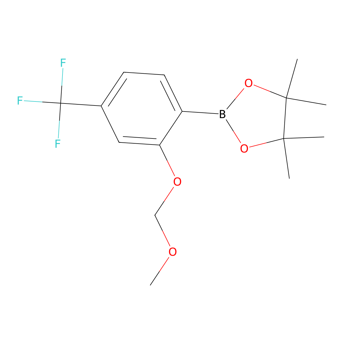 2-(2-(Methoxymethoxy)-4-(trifluoromethyl)phenyl)-4,4,5,5-tetramethyl-1,3,2-dioxaborolane molecular structure, CAS 2913572-45-7