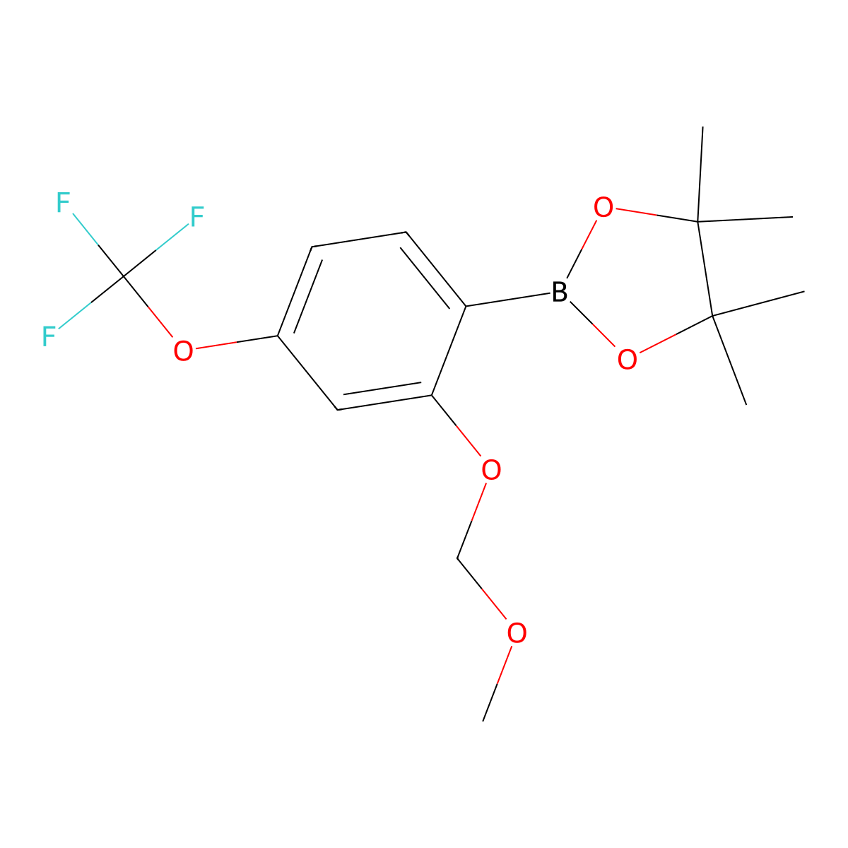 2-(2-(Methoxymethoxy)-4-(trifluoromethoxy)phenyl)-4,4,5,5-tetramethyl-1,3,2-dioxaborolane molecular structure, CAS 2913572-46-8