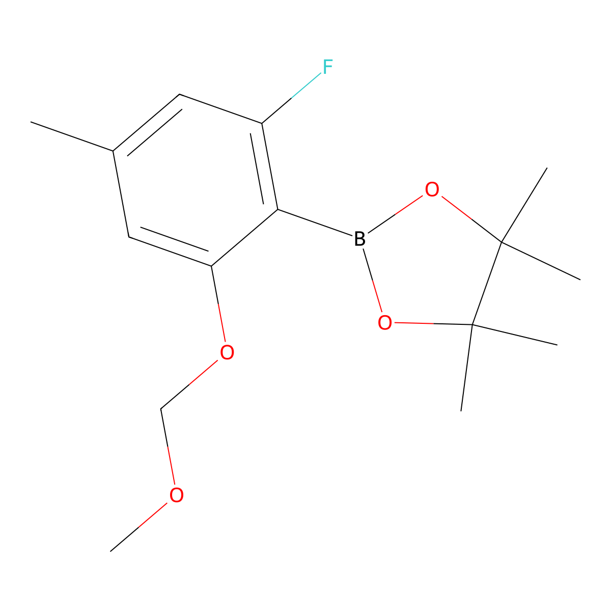 2-Fluoro-4-methyl-6-(methoxymethoxy)phenylboronic acid pinacol ester molecular structure, CAS 2913572-50-4