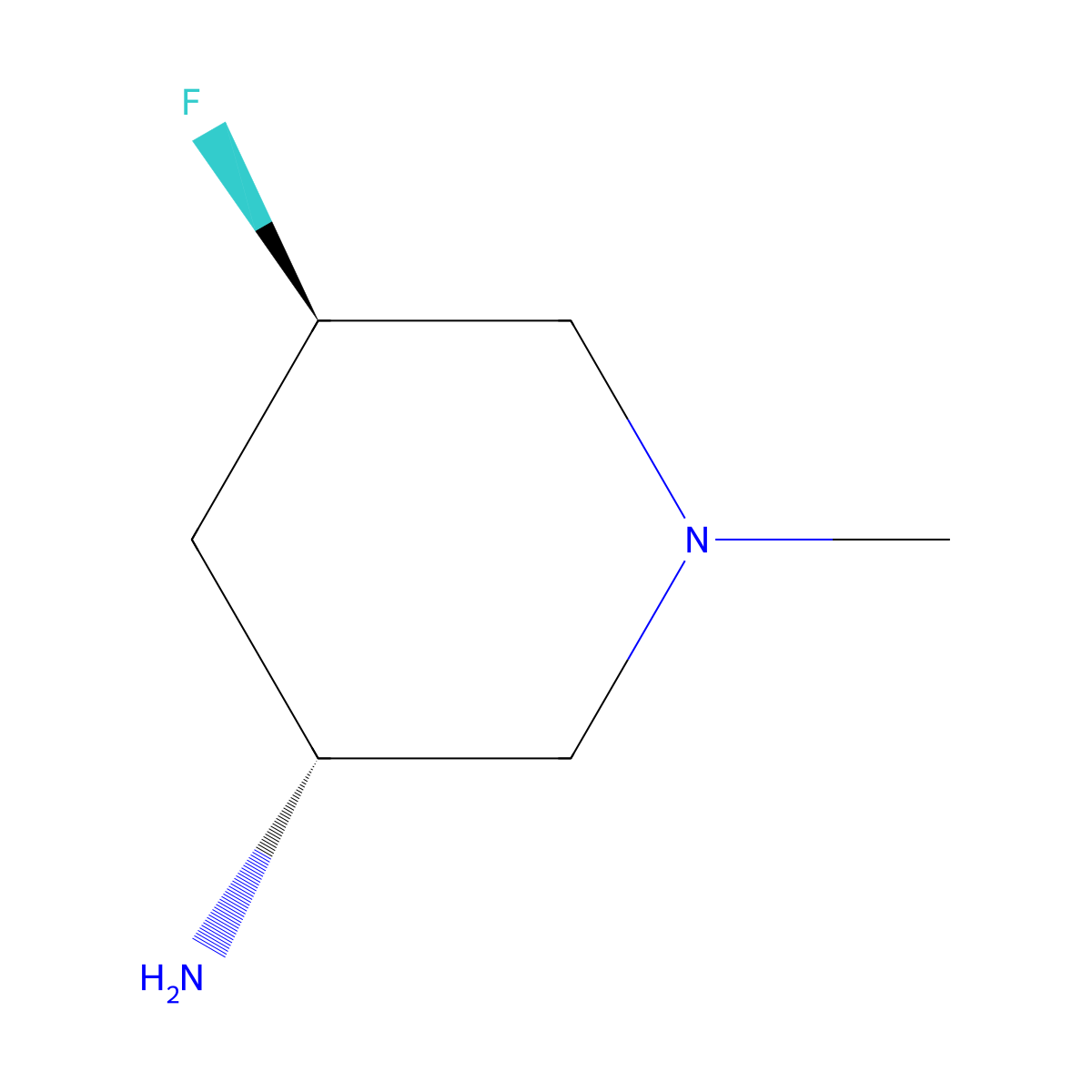 (3R,5R)-5-Fluoro-1-methylpiperidin-3-amine molecular structure, CAS 2913572-94-6