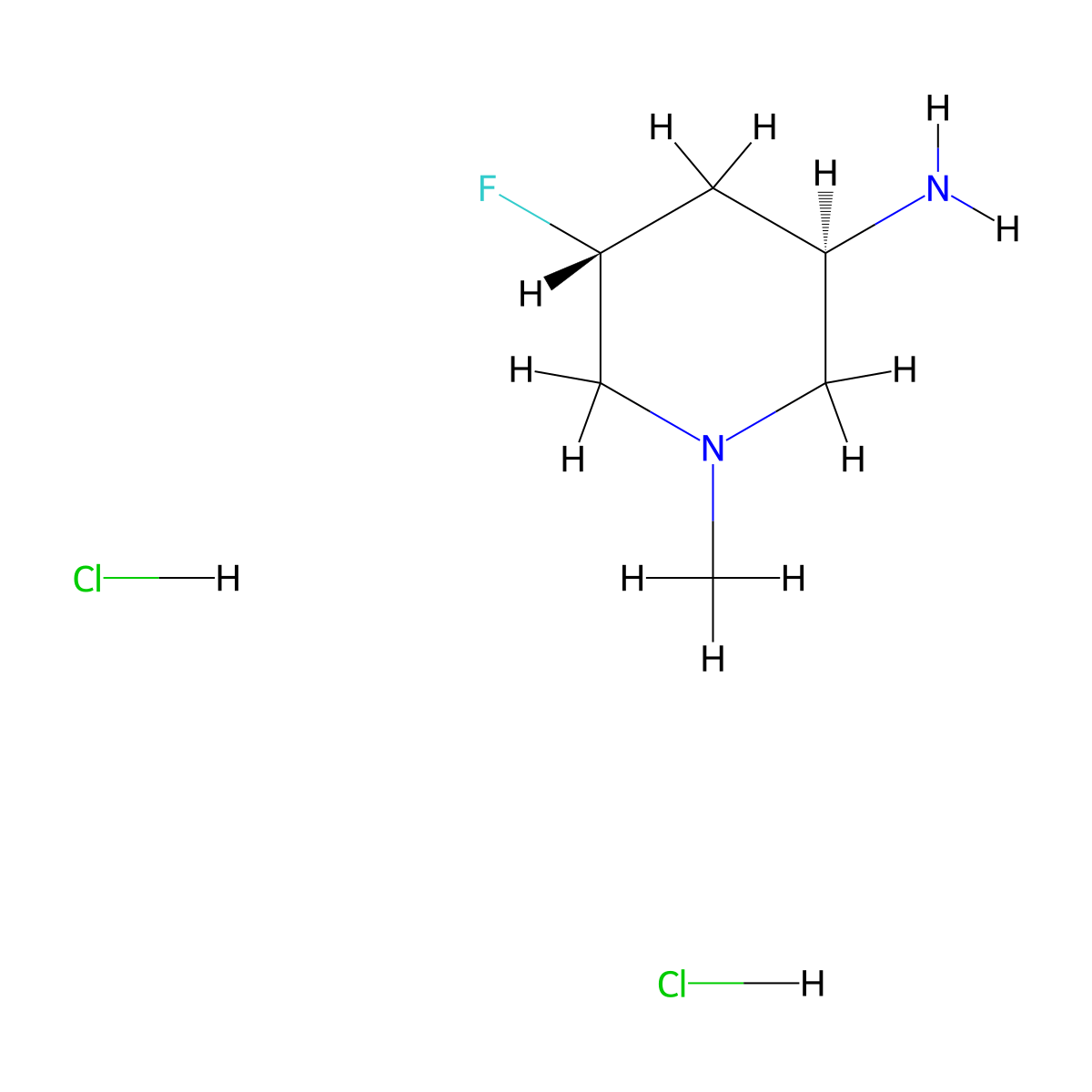 (3R,5R)-5-Fluoro-1-methyl-piperidin-3-amine dihydrochloride molecular structure, CAS 2913572-95-7