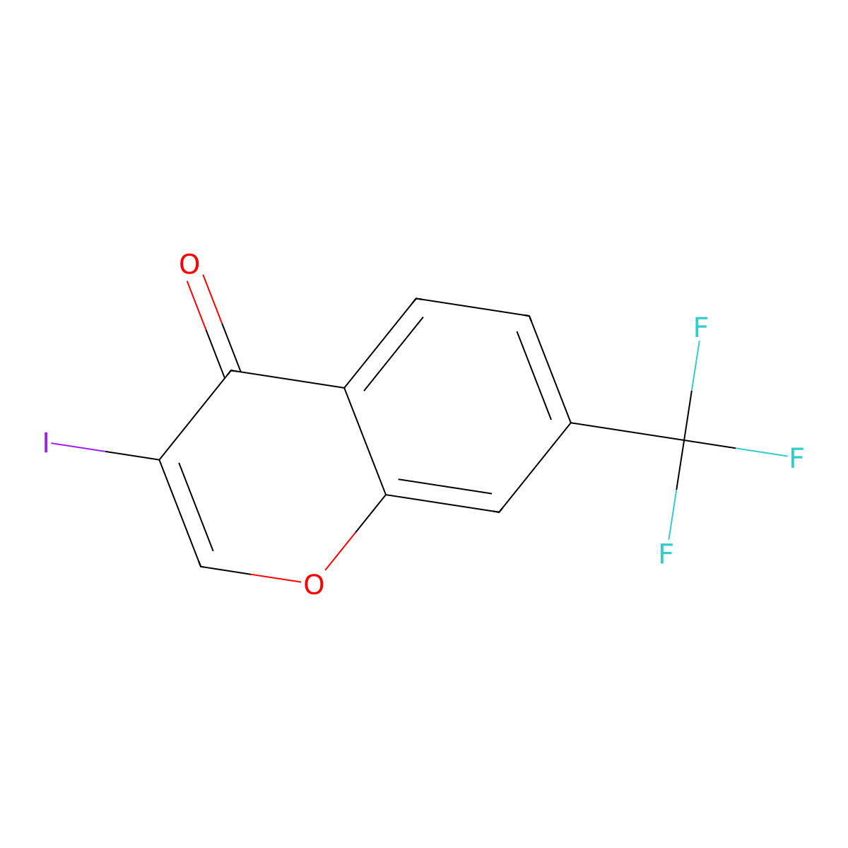 3-Iodo-7-(trifluoromethyl)-4H-chromen-4-one molecular structure, CAS 2913574-64-6