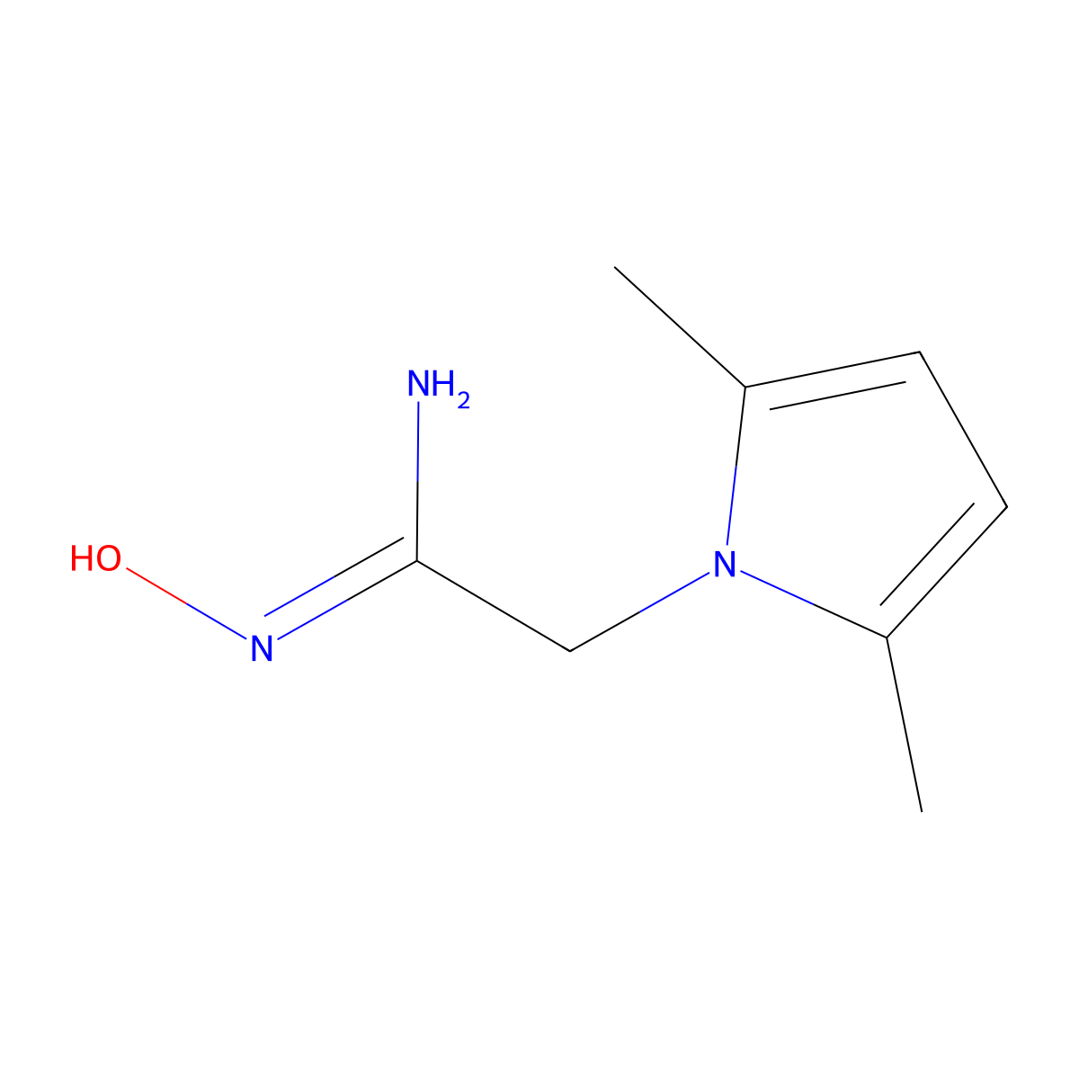 2-(2,5-dimethyl-1H-pyrrol-1-yl)-N'-hydroxyethanimidamide molecular structure, CAS 2913587-22-9