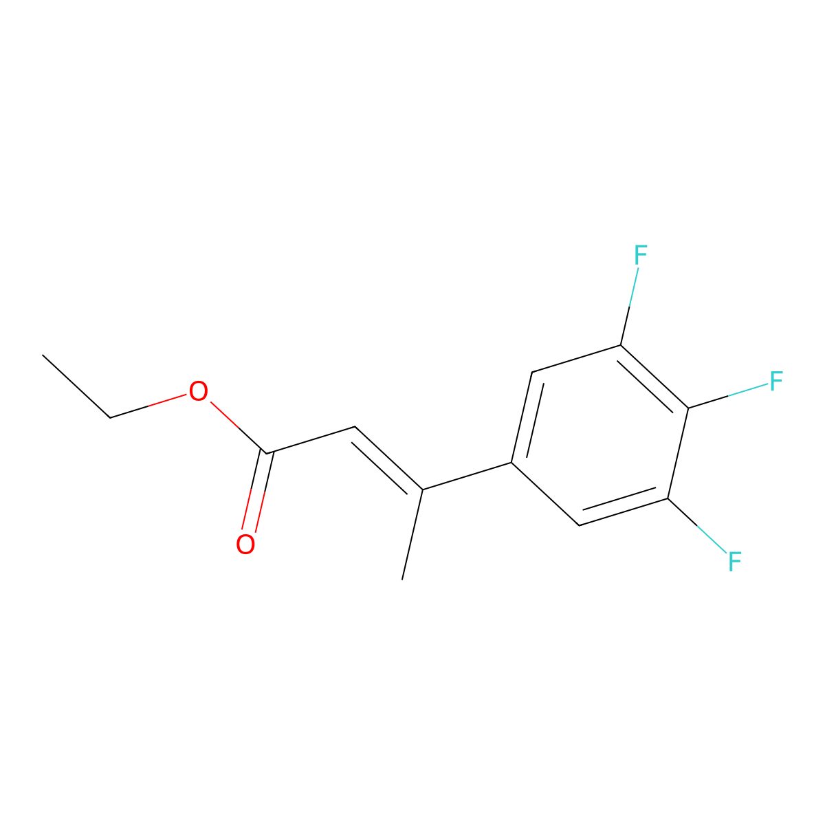 Ethyl 3-(3,4,5-trifluorophenyl)but-2-enoate molecular structure, CAS 2913587-25-2