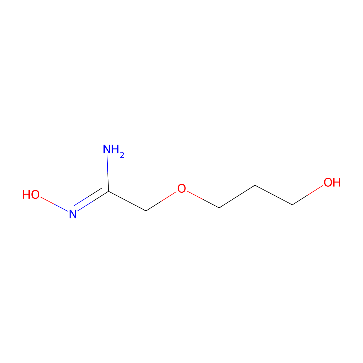 N'-hydroxy-2-(3-hydroxypropoxy)ethanimidamide molecular structure, CAS 2913587-27-4