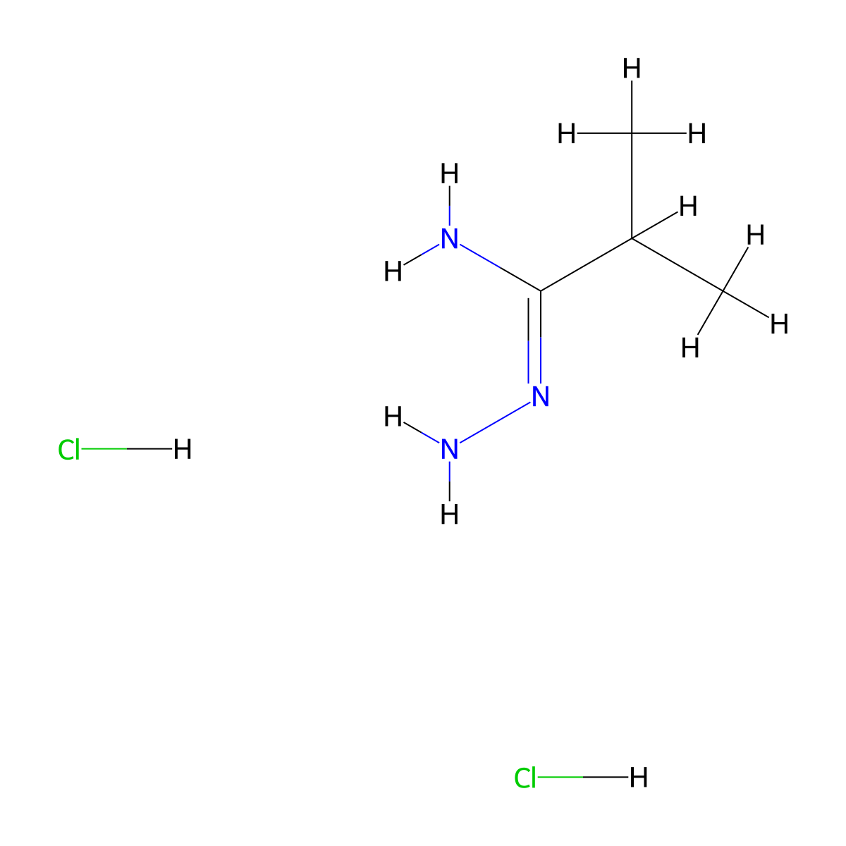 N'-amino-2-methylpropanimidamide dihydrochloride molecular structure, CAS 2913587-32-1