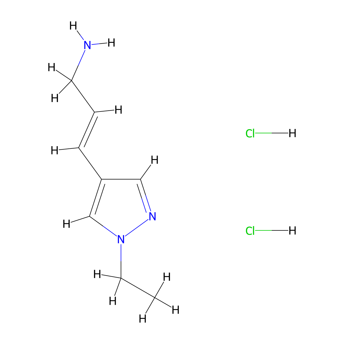 (2E)-3-(1-ethyl-1H-pyrazol-4-yl)prop-2-en-1-amine dihydrochloride molecular structure, CAS 2913587-42-3