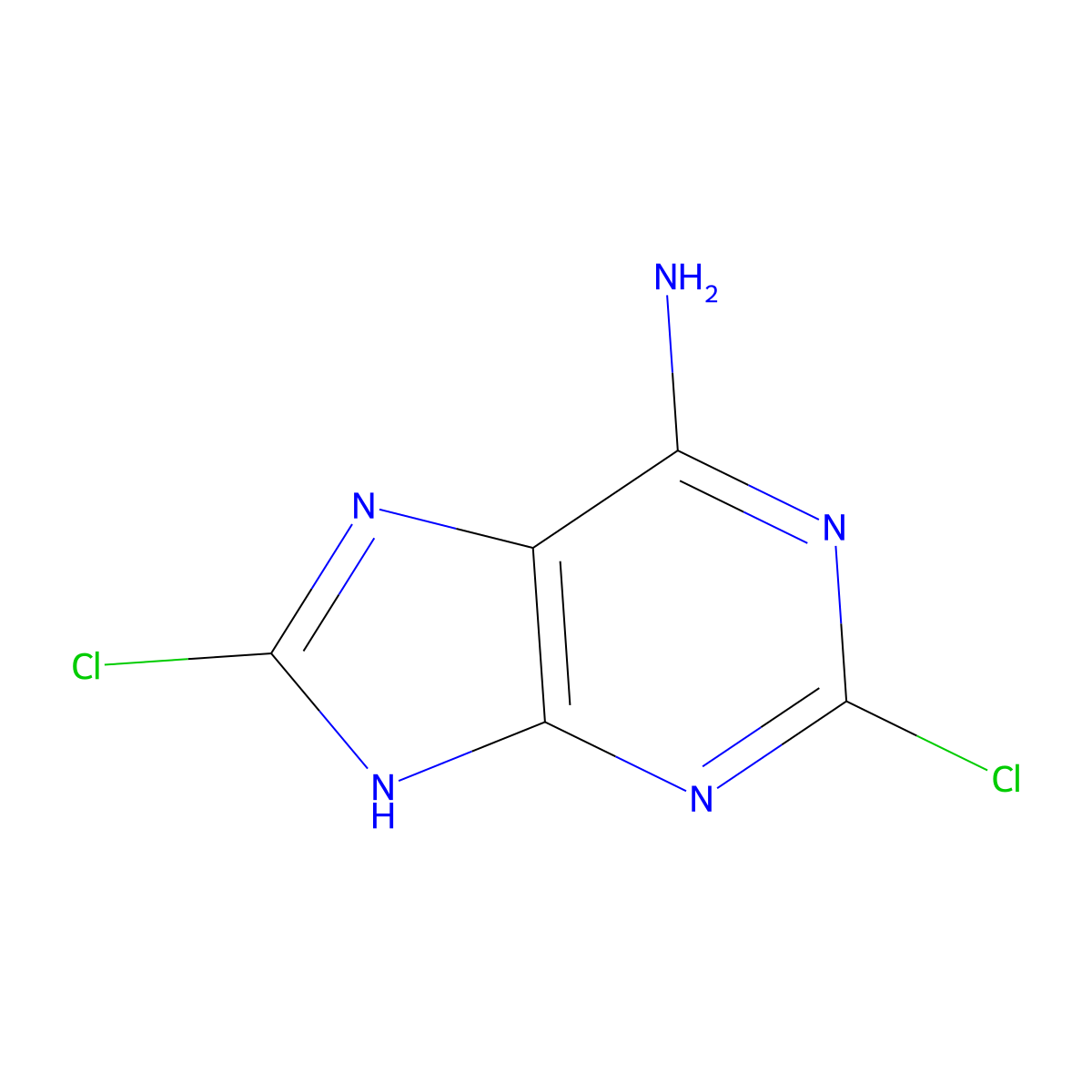 2,8-Dichloro-1H-adenine molecular structure, CAS 2914-09-2