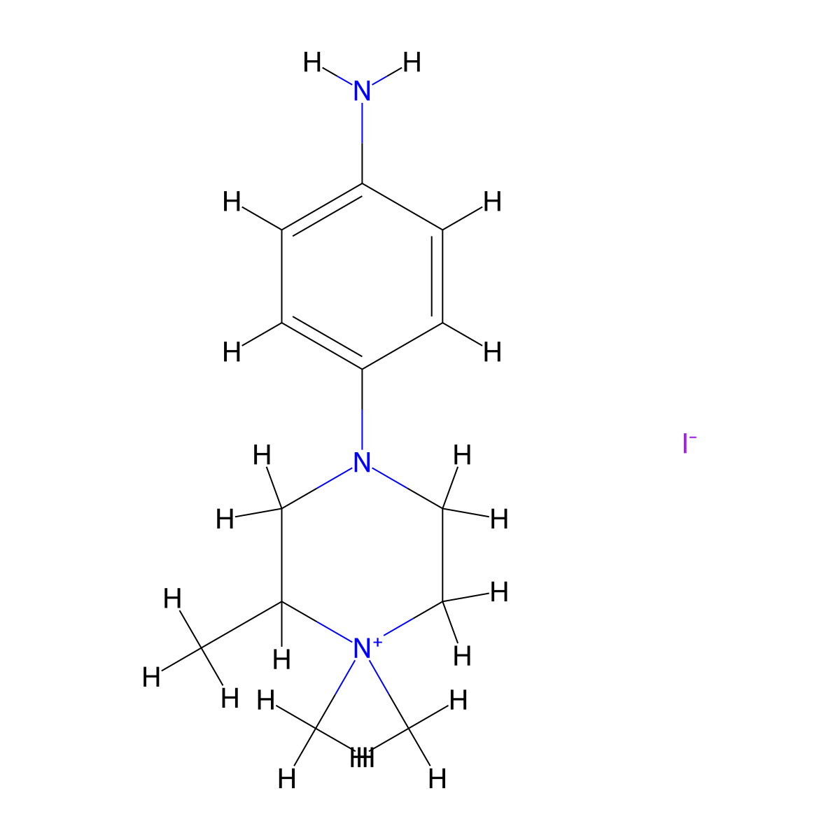 4-(4-Aminophenyl)-1,1,2-trimethylpiperazin-1-ium iodide molecular structure, CAS 2914083-84-2