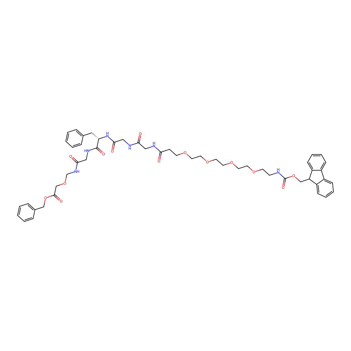 Fmoc-PEG4-GGFG-CH2-O-CH2-Cbz molecular structure, CAS 2914227-56-6