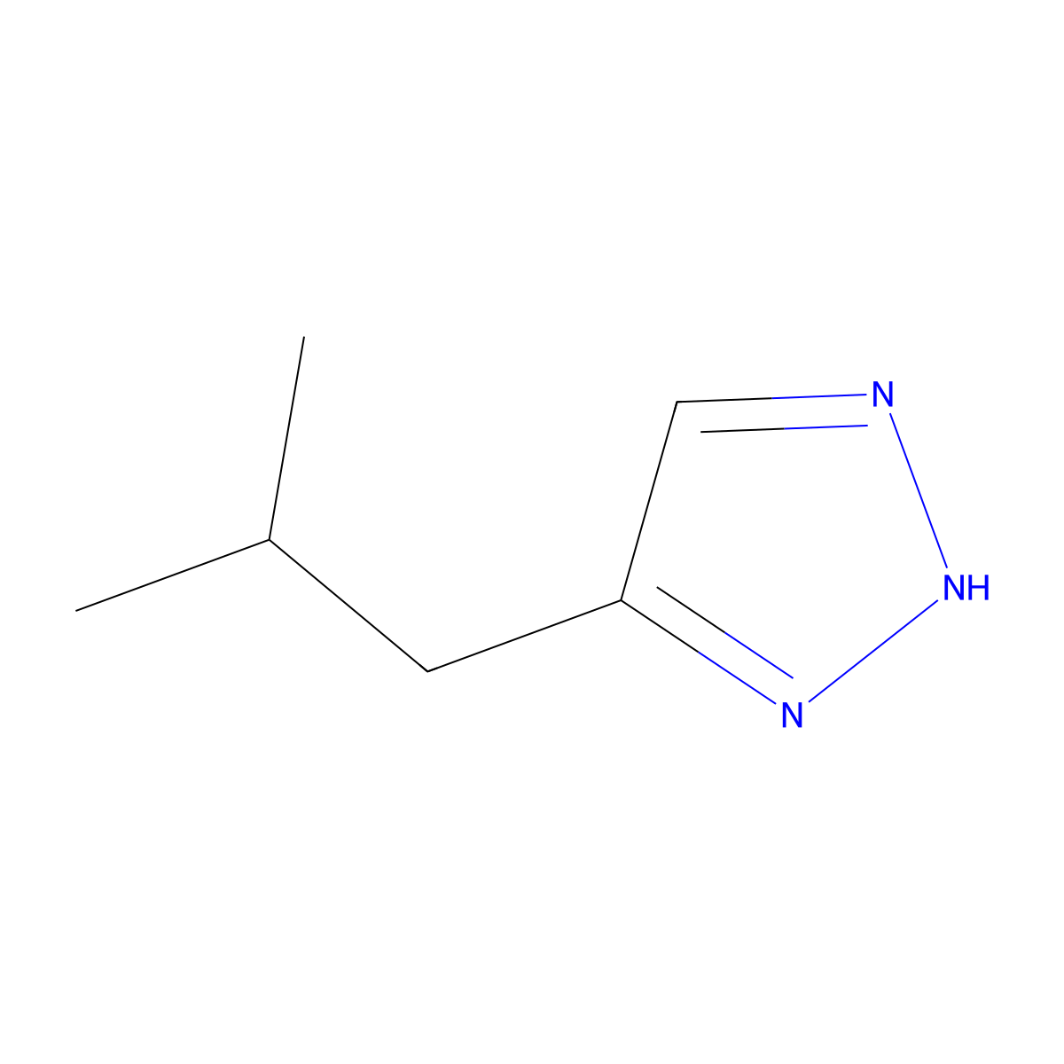 Isobutyl triazole molecular structure, CAS 29143-31-5
