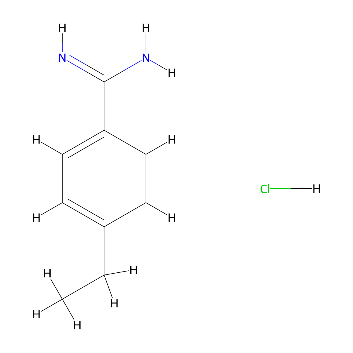 4-Ethylbenzene-1-carboximidamide hydrochloride molecular structure, CAS 29147-96-4