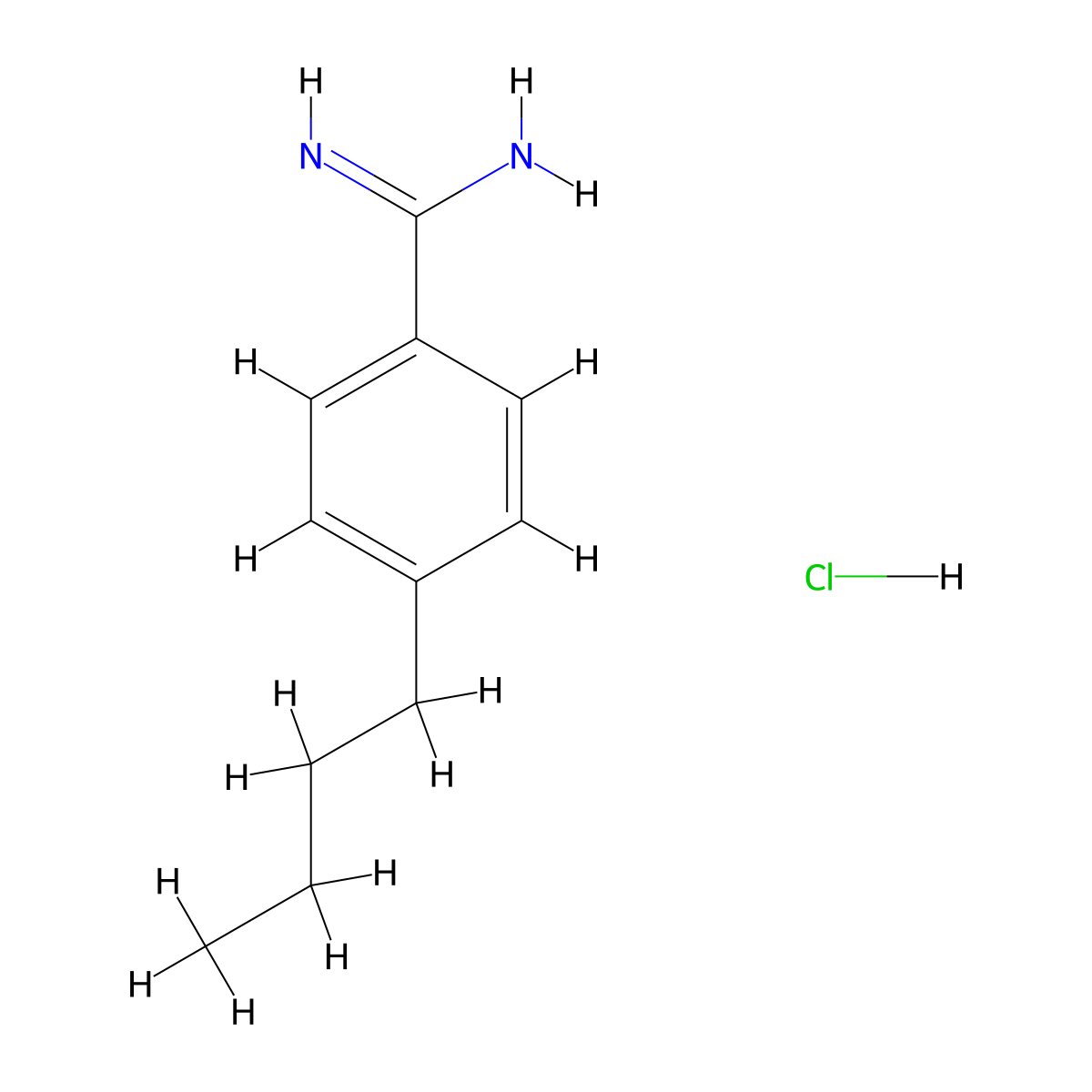 4-Butylbenzimidamide hydrochloride molecular structure, CAS 29147-98-6