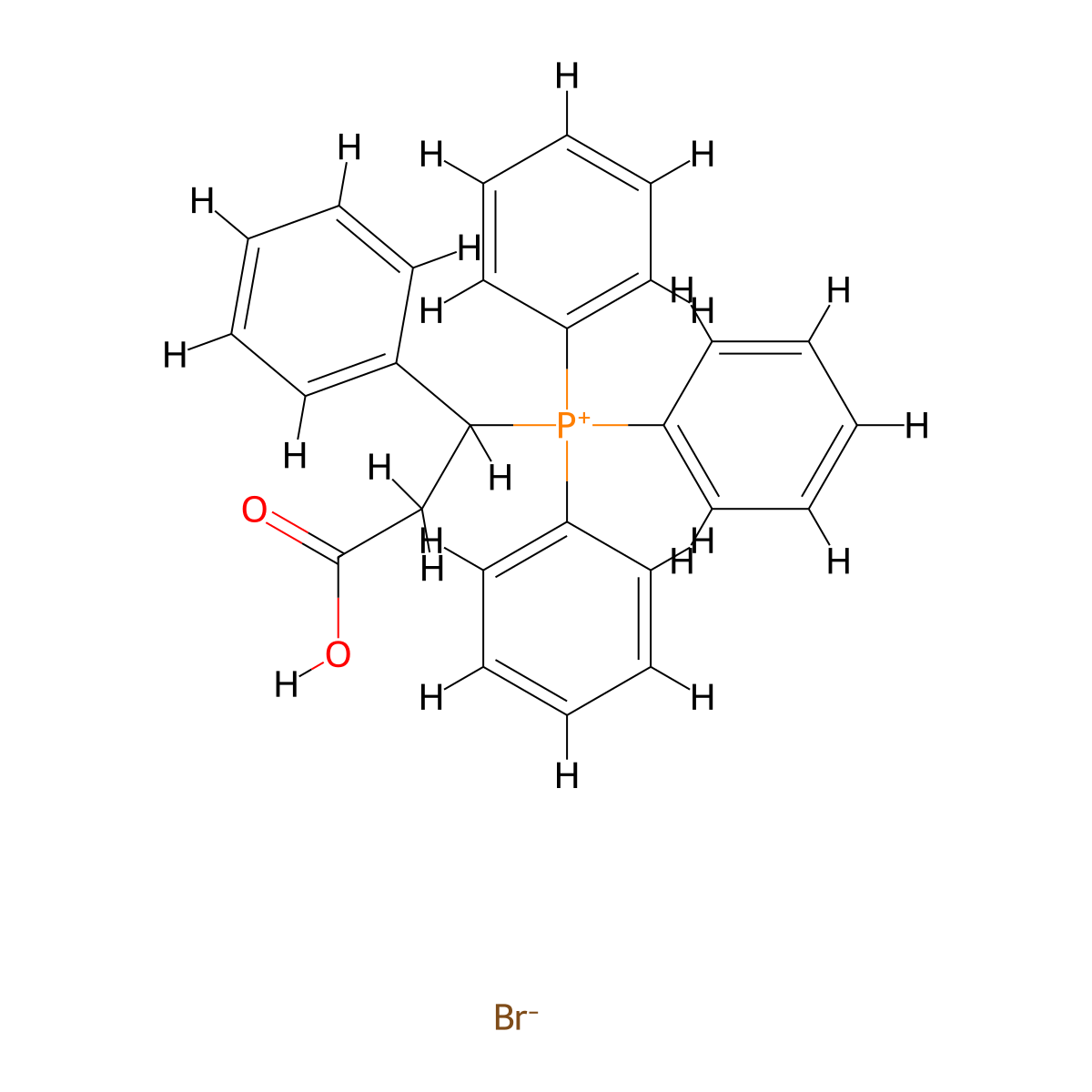 (2-Carboxy-1-phenylethyl)triphenylphosphonium bromide molecular structure, CAS 29149-30-2