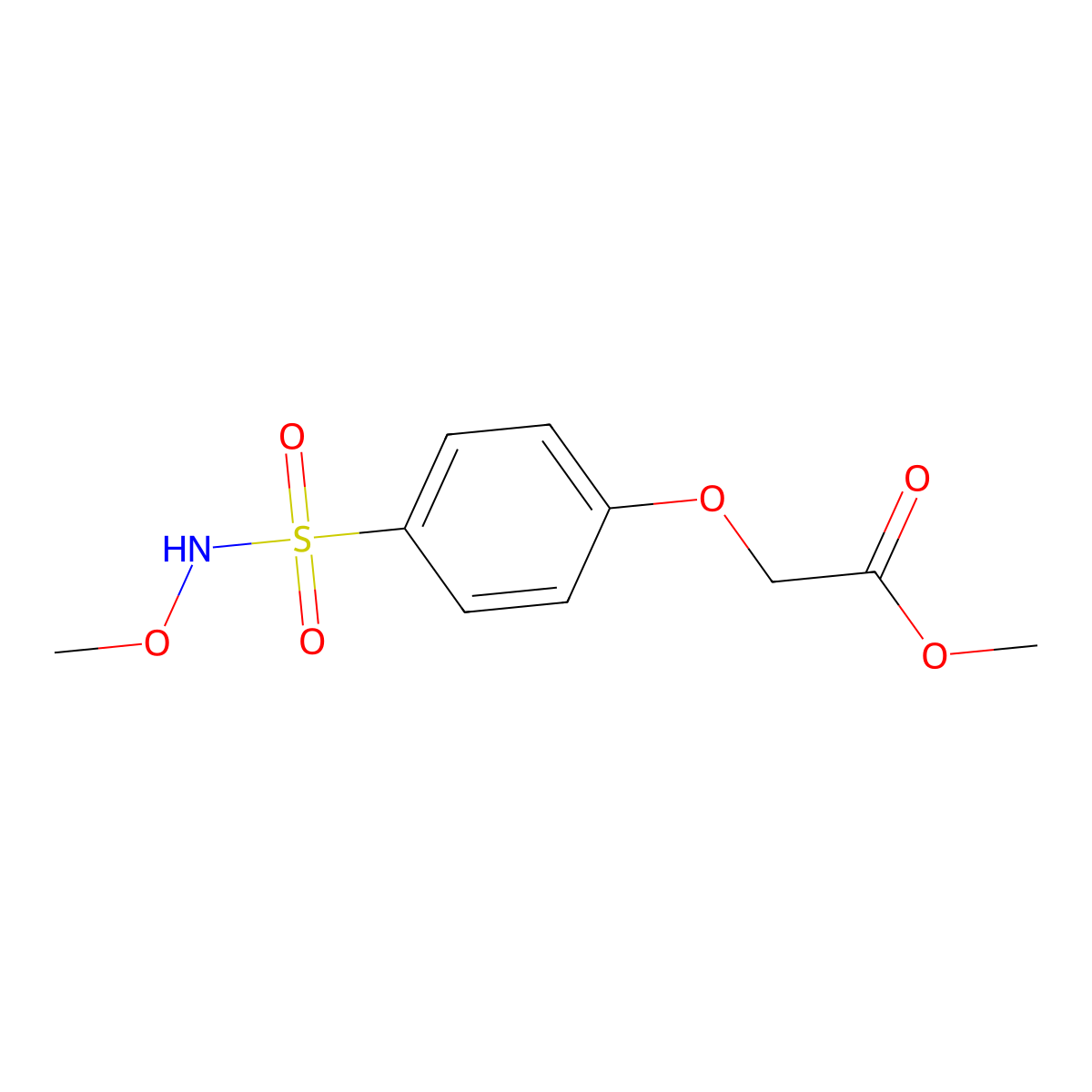 (4-Methoxysulfamoylphenoxy)acetic acid, methyl ester molecular structure, CAS 29149-57-3