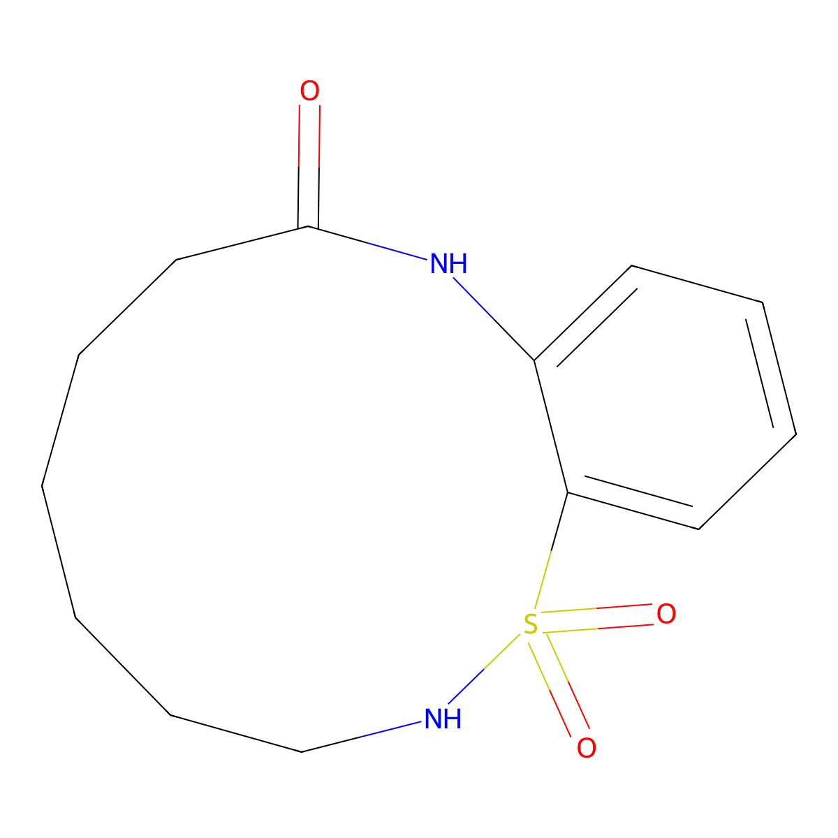 3,4,5,6,7,8,9,10-octahydro-2H-1lambda6,2,10-benzothiadiazacyclododecine-1,1,9-trione molecular structure, CAS 2914973-33-2