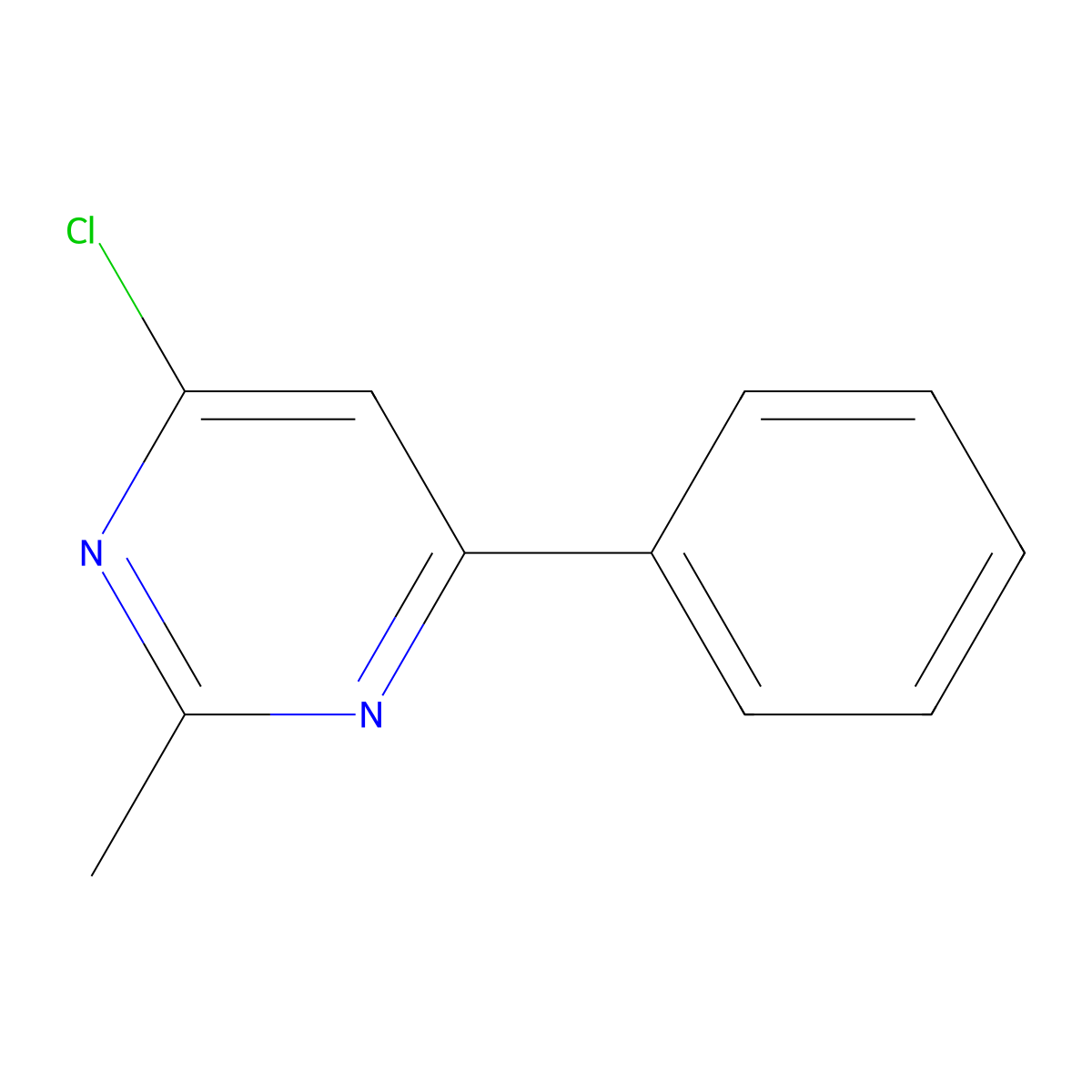 4-Chloro-2-methyl-6-phenylpyrimidine molecular structure, CAS 2915-15-3