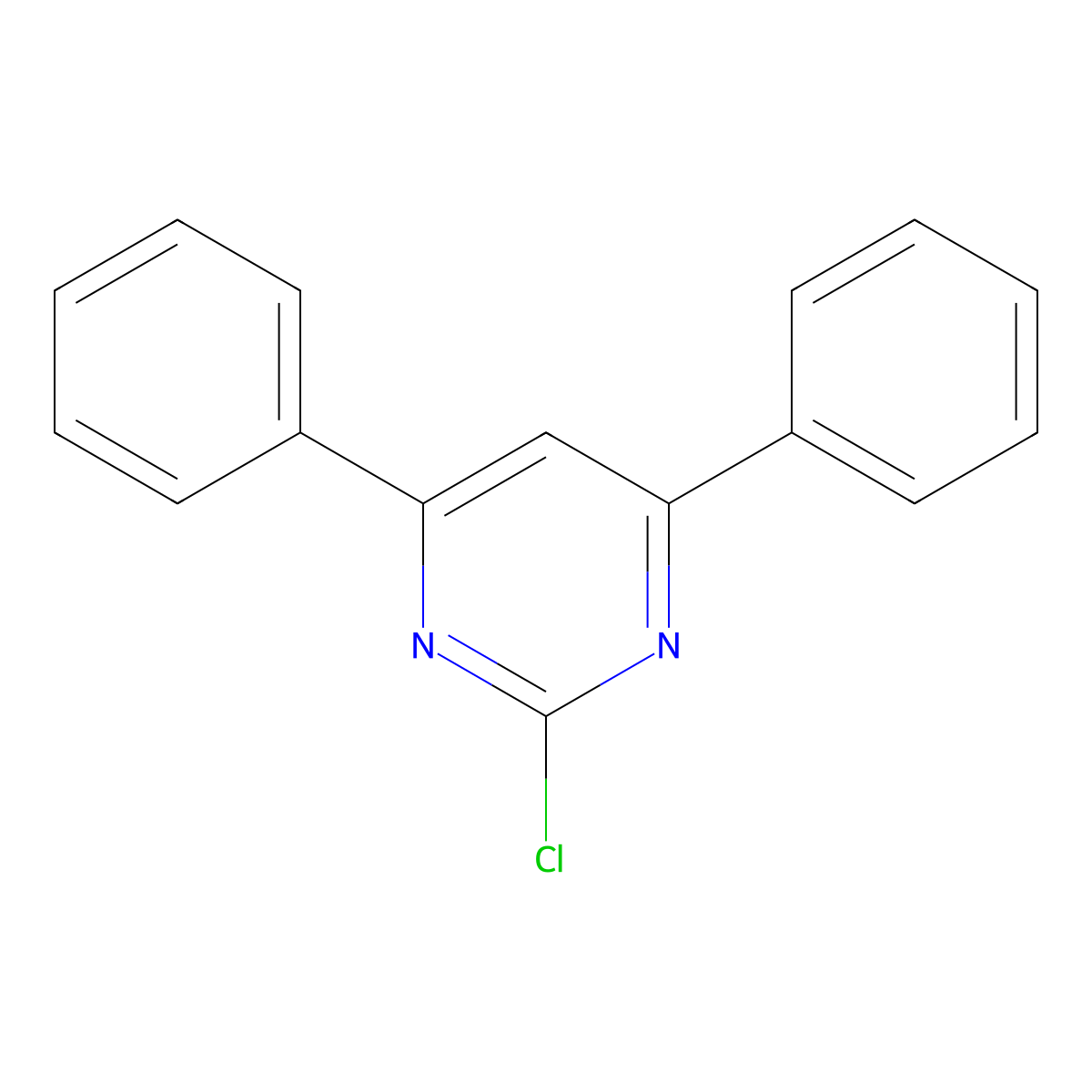 2-Chloro-4,6-diphenylpyrimidine molecular structure, CAS 2915-16-4